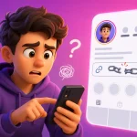Ilustrasi kreator konten bingung karena link bio Instagram tidak bisa diklik