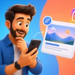 Ilustrasi marketer melihat preview link kaya gambar dan deskripsi saat URL dibagikan di media sosial